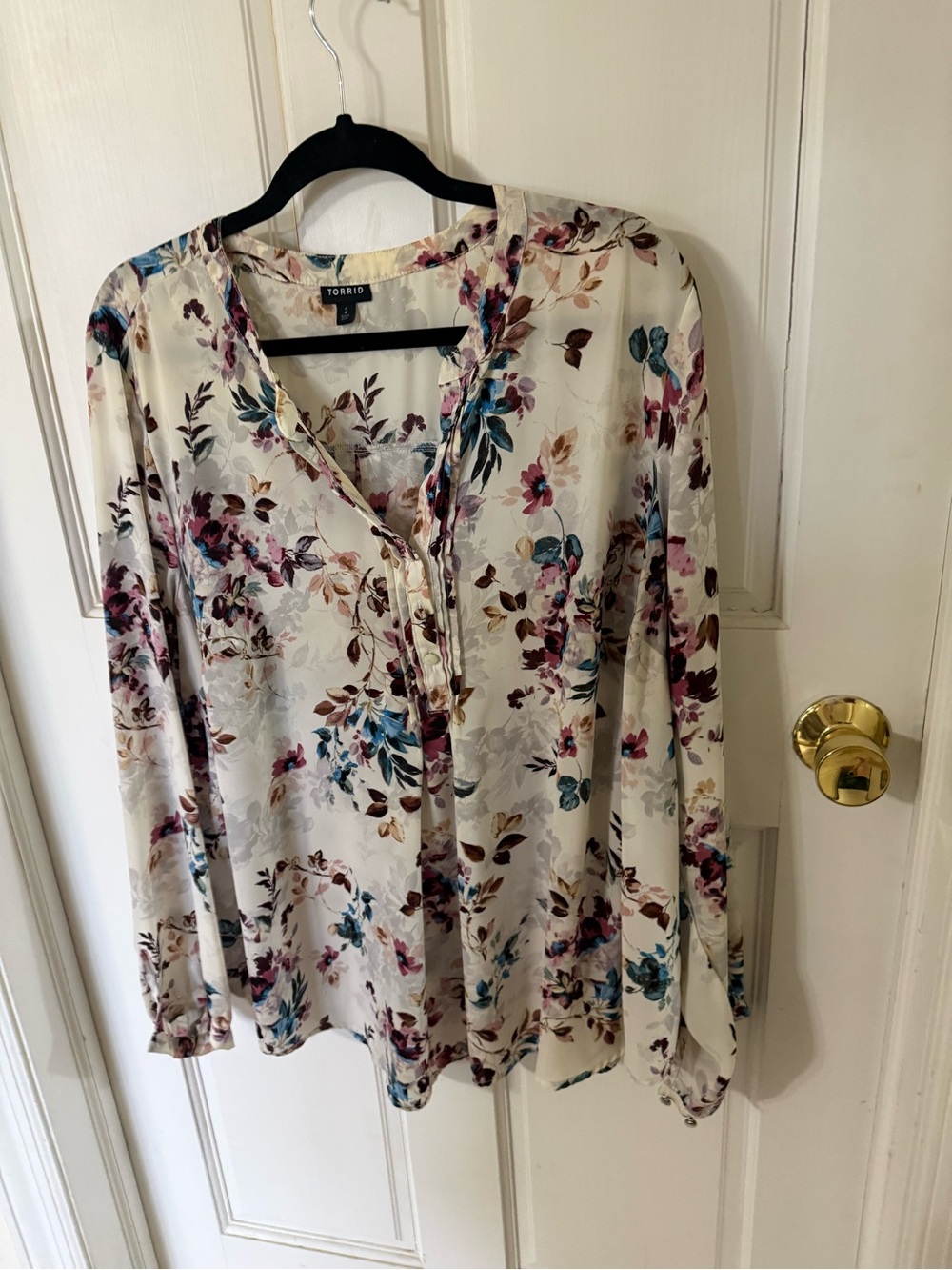Torrid Harper Georgette Blouse White Floral